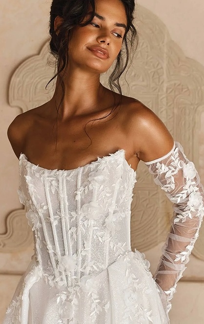 Model wearing a Madi Lane designer gown