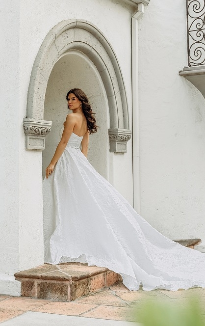 Model wearing a Stella York designer gown