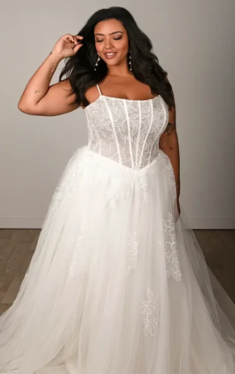 Stella York SY8114 #0 default (IV-IV) Ivory Lace Tulle and Regal Organza over Ivory Gown thumbnail