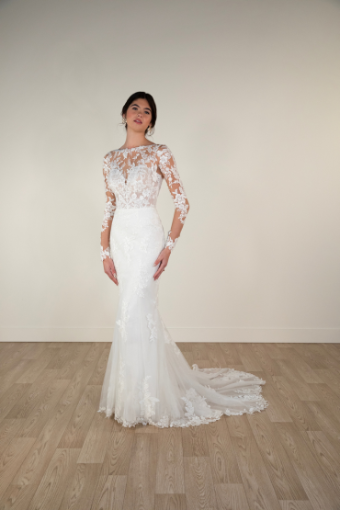 Stella York 7867 #0 default (IVIV-PL) Ivory Lace & Tulle over Ivory Gown w Porcelain Tulle Illusion thumbnail