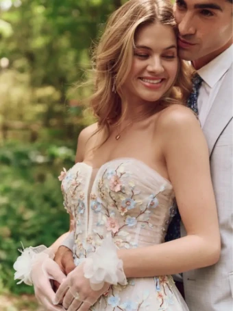 Maggie Sottero ZEPHYRINE #1 Multi over Blush (gown with Natural Illusion) thumbnail