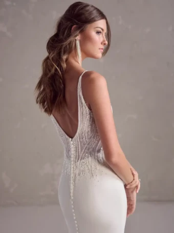 Rebecca Ingram Jenrose #3 default Ivory/Silver Accent (gown with Natural Center Front Illusion) thumbnail