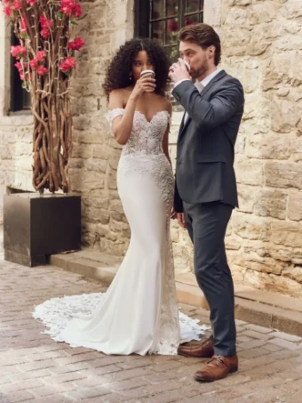 Rebecca Ingram ADELINE #2 Ivory (gown with Natural Illusion) thumbnail