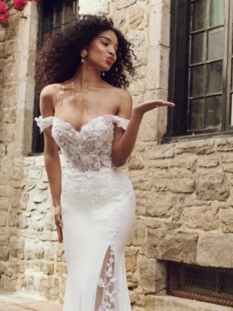 Rebecca Ingram ADELINE #3 Ivory (gown with Natural Illusion) thumbnail