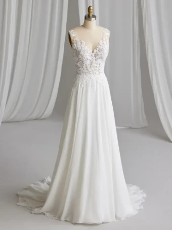 Rebecca Ingram Maeve #4 Ivory (gown with Natural Illusion) thumbnail