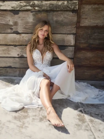 Rebecca Ingram Gayle #1 Ivory (gown with Natural Illusion) thumbnail