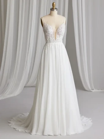 Rebecca Ingram Gayle #3 Ivory (gown with Natural Illusion) thumbnail
