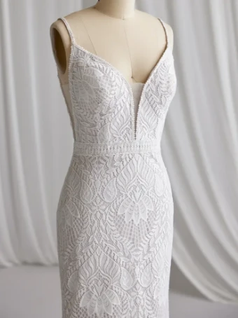 Rebecca Ingram Janine #3 Ivory (gown with Ivory Illusion) thumbnail