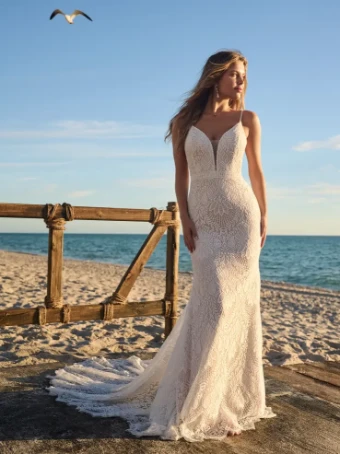 Rebecca Ingram Janine #1 Ivory (gown with Ivory Illusion) thumbnail