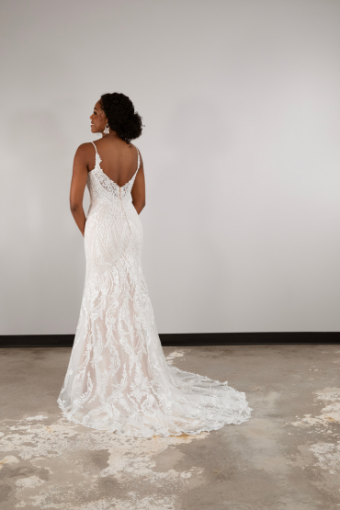 Essense of Australia D3931 #1 (IVBC-PL) IVR EMBROIDERY & TULLE OV BSC GOWN W PORCELAIN TULLE PLUNGE thumbnail