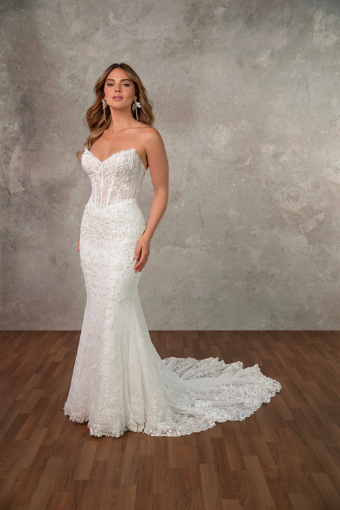 Essense of Australia D4368 #0 default (IV-IVR) Ivory Lace and Tulle over Ivory Gown thumbnail