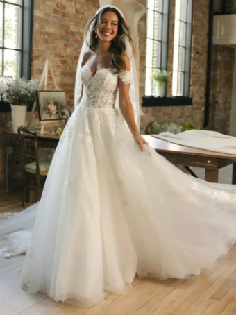 Maggie Sottero VERINA #4 All Ivory (gown with Ivory Illusion) thumbnail