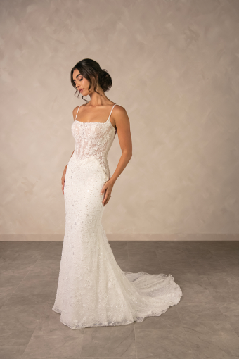 Essense of Australia D4567 #2 (IVIV-PL) Ivory Lace & Tulle over Ivory Gown w Porcelain Tulle Illusion thumbnail