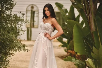 Stella York 7810 #4 default (IV-BC) Ivory Lace Tulle and Regency Organza over Biscotti Gown thumbnail