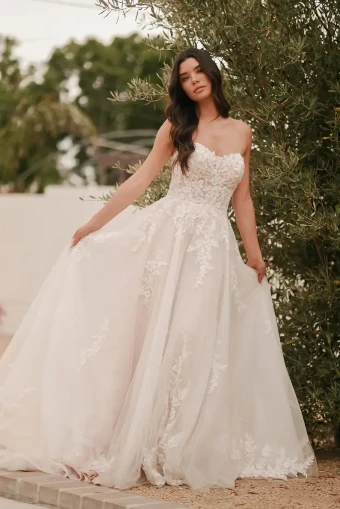 Stella York 7810 #0 default (IV-BC) Ivory Lace Tulle and Regency Organza over Biscotti Gown thumbnail